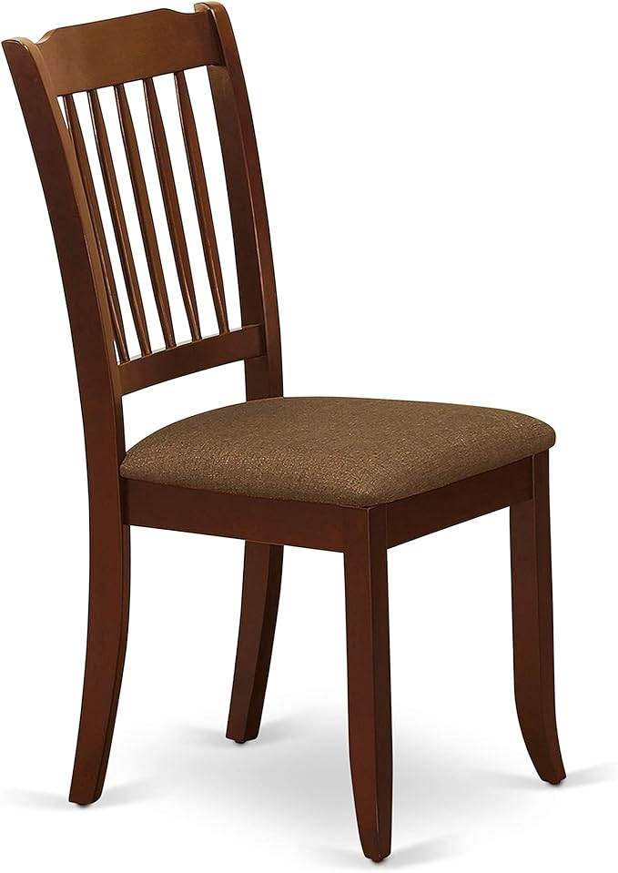 East West Furniture DODA5-MAH-C 5 Piece Dinette Set Includes a Rectangle Dining Room Table with Butterfly Leaf and 4 Linen Fabric Upholstered Dining Chairs, 42x78 Inch, Mahogany