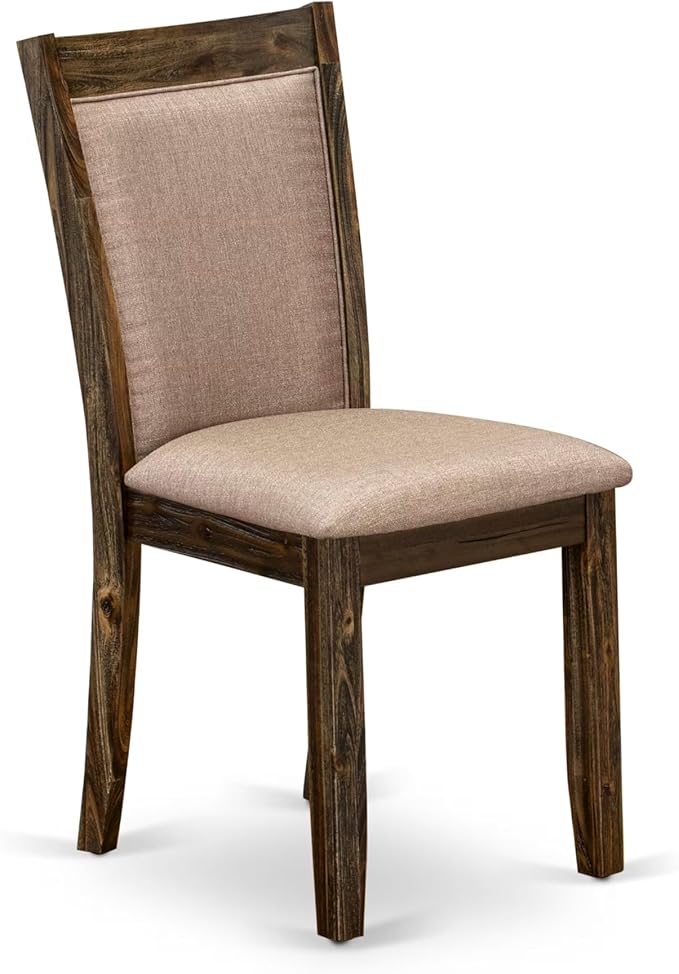 East West Furniture V797MZ716-6 6 Piece Kitchen Table Set Contains a Rectangle Dining Table with V-Legs and 4 Dark Khaki Linen Fabric Parson Chairs with a Bench, 40x72 Inch, Multi-Color