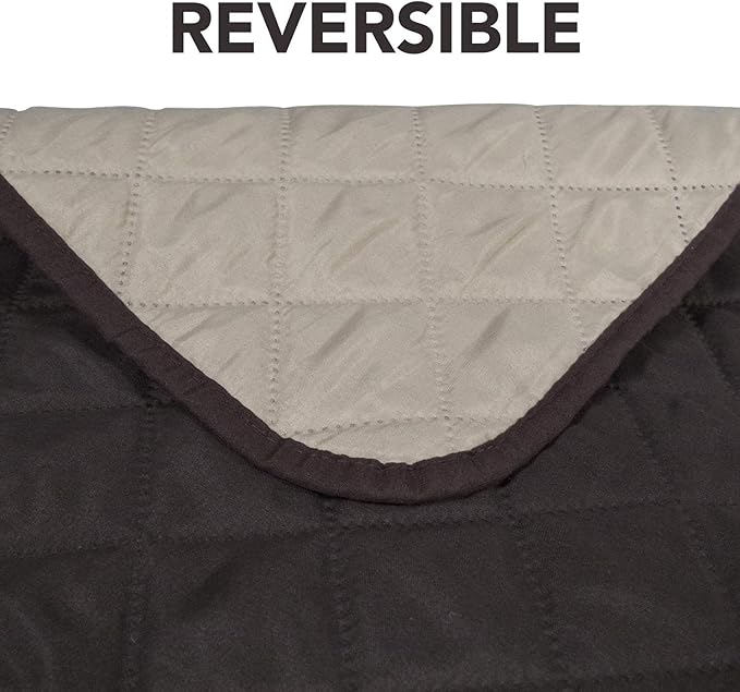 PureFit Reversible Sofa Cover Water Resistant Chair Couch Cover, Machine Washable Furniture Cover with Non-Slip Foam and Adjustable Strap for Dogs, Pets (Chair, Chocolate/Beige)