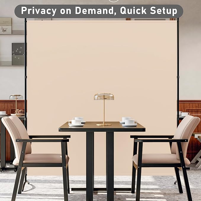 Room Divider Folding Privacy Screens, Portable Room Divider Panel 3 Panel Partition Room Dividers Screen Freestanding Room Partitions and Dividers Fabric Dividers for Room Separation (Beige, 1 Panel)