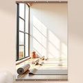 Hasipu 2Pcs 55''x17'' Home Gym Mirror Large Full Length Wall Mounted Full Body Mirror for Yoga Dance Fitness Exercise Studio Bedroom Garage, Frameless Tempered Glass Workout Mirrors Walnut Rectangular