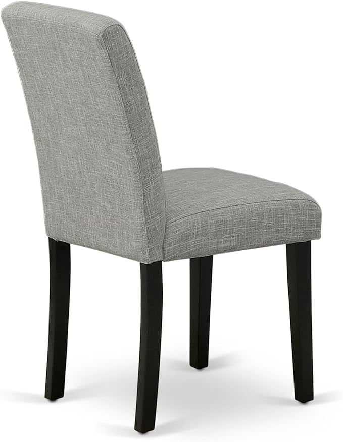 East West Furniture V696AB106-7 7 Piece Dining Set Consist of a Rectangle Dining Room Table with V-Legs and 6 Shitake Linen Fabric Upholstered Chairs, 36x60 Inch, Multi-Color