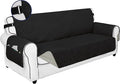 PureFit Reversible Sofa Couch Cover Water Resistant Couch Covers for 3 Cushion, Washable Furniture Cover with Non-Slip Foam and Adjustable Strap for Dogs, Pets (Sofa, Black/Beige)