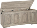 DINZI LVJ Storage Chest, 47.2”Wooden Storage Box with 2 Safety Hinges, Entryway Shoe Bench with Flip-Top, Large Trunk for Living Room, Bedroom, Easy Assembly, Gray Wash