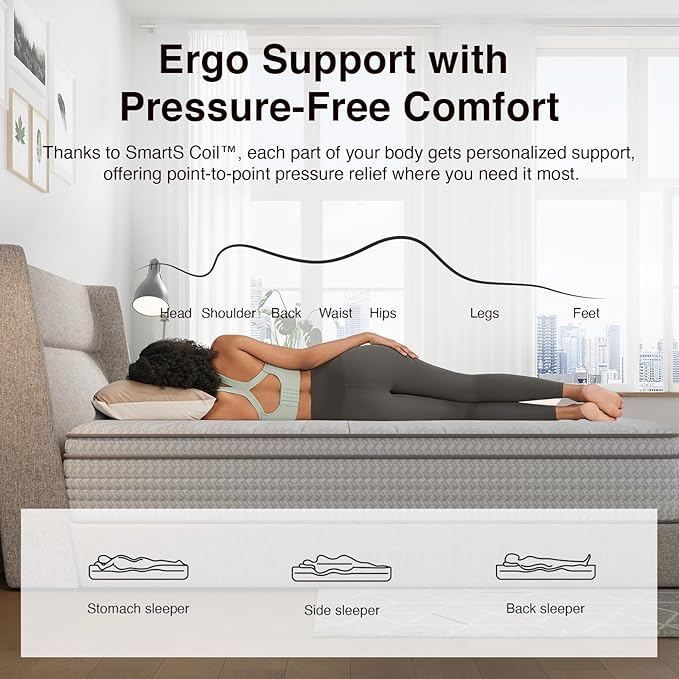 Novilla Full Size Mattress, 12 Inch Full Mattresses in a Box with Smarts™ Pocket Coil for Pressure Relief, Medium Firm Foam and Spring Hybrid Colchones with CertiPUR-US Certified