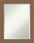 Amanti Art Brown Wall Mirror 29x23 Alta Medium Brown Rectangle Bathroom Mirror for Wall Decor Living Room, Medium Rustic Farmhouse Frame, Hangs Horizonally and Vertically, Bathroom Decor, Beveled Edge