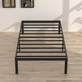 16 Inch Narrow Twin Bed Frame 30x75 No Box Spring Needed, Metal Platform 75x30 Narrow Twin Bed Frames, Eassy Assembly 3,500 lbs Heavy Duty Bedframes, Black