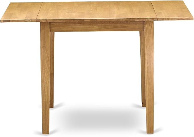 East West Furniture NDAN3-OAK-LC 3 Piece Dining Table Set for Small Spaces Contains a Rectangle Dining Room Table with Dropleaf and 2 Faux Leather Upholstered Chairs, 30x48 Inch, Oak