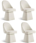 Swivel Dining Chairs Modern Desk Chair Upholstered Linen Fabric Side Chair for Kitchen Dining Room Bedroom,Linen,4 Box