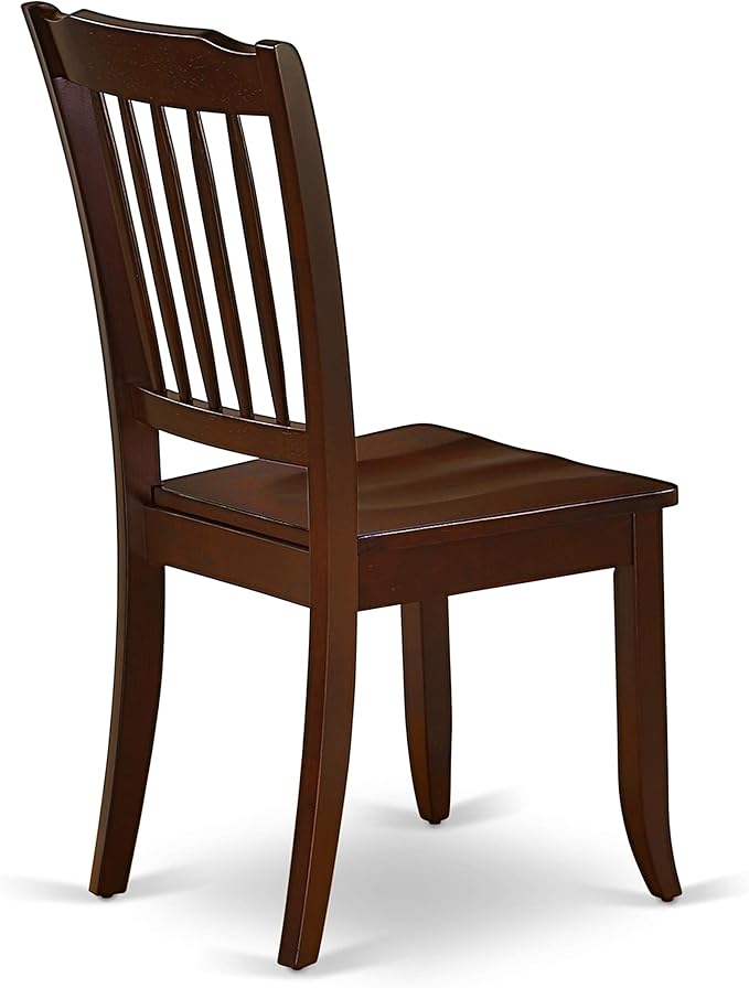 East West Furniture HBDA5-MAH-W 5 Piece Dining Set Includes a Round Dining Table with Pedestal and 4 Kitchen Chairs, 42x42 Inch, Mahogany