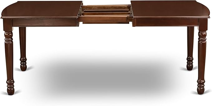 East West Furniture DOCA5-MAH-LC 5 Piece Dining Room Table Set Includes a Rectangle Wooden Table with Butterfly Leaf and 4 Faux Leather Kitchen Dining Chairs, 42x78 Inch, Mahogany