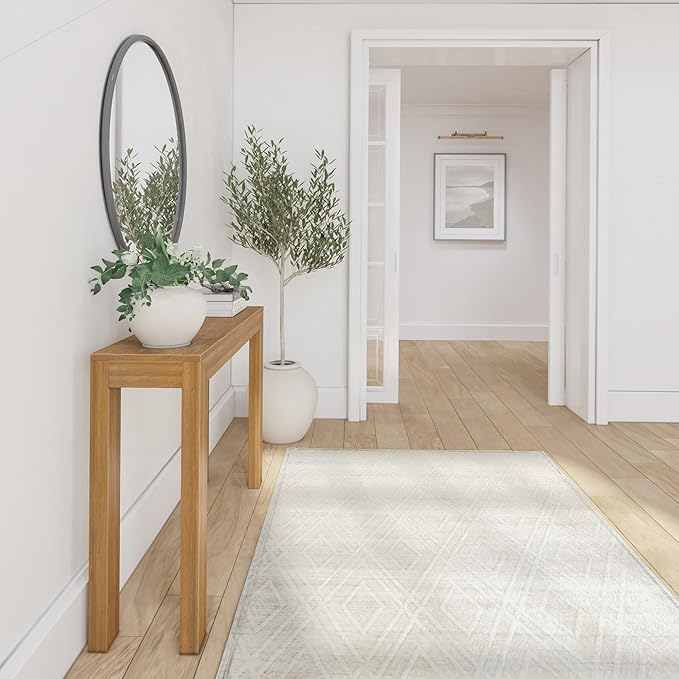 Plank+Beam Modern Solid Wood Console Table, 46.25 Inch, Sofa Table, Narrow Entryway Table for Hallway, Behind The Couch, Living Room, Foyer, Easy Assembly, Pecan