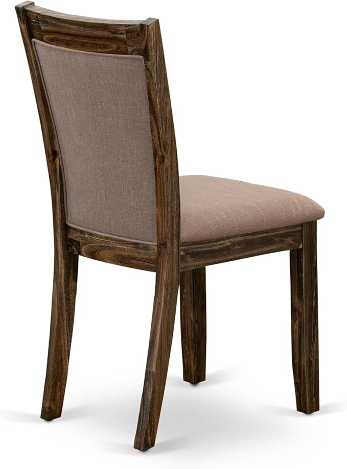 East West Furniture V727MZ748-9 9 Piece Dining Room Furniture Set Includes a Rectangle Dining Table with V-Legs and 8 Coffee Linen Fabric Parsons Chairs, 40x72 Inch, Multi-Color