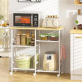Kitchen Microwave Cart, Microwave Stand with Adjustable Shelf, Coffee Bar Stand Kitchen Baker's Rack with Wheels Rolling Storage Cart Organizer Shelf for Living Room, Office, Balcony