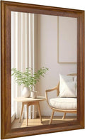 CULER Rustic Wood Wall Mirror for Bathroom,Rectangle 24 x 36 inch Hanging Vanity Mirrors with Wooden Frame for Living Room,Bedroom,Entryway(Walnut Brown)