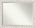 Amanti Art White Bathroom Mirror for Over Sink, 36x46 Opera Off White Rectangle Vanity Mirror, X-Large Traditional Wood Frame, Hangs Horizonally and Vertically, Bathroom Wall Decor, Beveled Edge