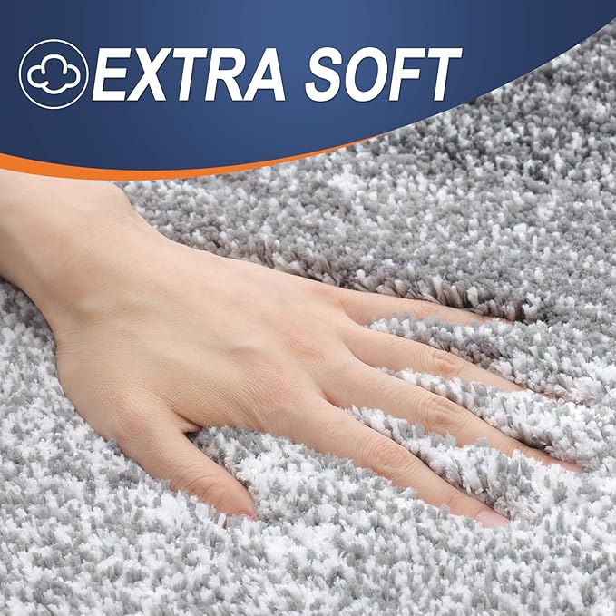 OLANLY Bathroom Rugs Mat 44x32, Extra Soft Absorbent Microfiber Bath Rugs, Rubber Backing, Quick Dry, Machine Washable Bath Mats for Bathroom Floor, Tub and Shower, Home Decor Accessories, Grey
