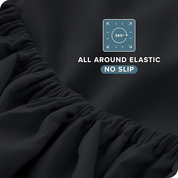 Bare Home King Sheet Set - Luxury 1800 Ultra-Soft Microfiber King Bed Sheets - Double Brushed - Deep Pockets - Easy Fit - 4 Piece Set - Bedding Sheets & Pillowcases (King, Black)