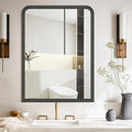 WallBeyond Black Wood Bathroom Mirrors for Wall Mounted, 30" x 40" Rustic Wood Frame Wall Mirrors Decorative for Living Room or Bedroom Vanity Mirror (Horizontal/Vertical Black)