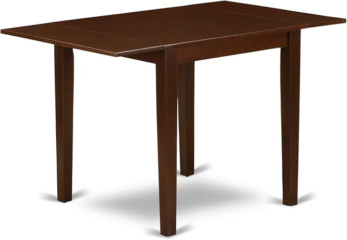 East West Furniture NDBO5-MAH-W 5 Piece Dining Room Furniture Set Includes a Rectangle Dining Table with Dropleaf and 4 Wood Seat Chairs, 30x48 Inch, Mahogany