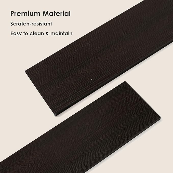 DINZI LVJ Long Wall Shelves, 23.6 Inch Large Floating Shelves Set of 2, Wide Display Shelf Wall Mounted with Brackets, Easy Hanging for Living Room, Toilet, Office, Bedroom, Espresso