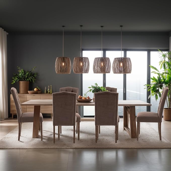 Tufted Upholstered Parsons Dining Chair Set Fabric Diner Accent Stylish Modern Kitchen Living Room with Button Sturdy Solid Wood Legs