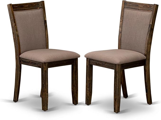 East West Furniture V777MZ748-5 5 Piece Dining Room Furniture Set Includes a Rectangle Dining Table with V-Legs and 4 Coffee Linen Fabric Upholstered Chairs, 40x72 Inch, Multi-Color
