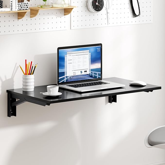 Need Wall Mounted Folding Table - Heavy Duty Small Fold Down Dining Table Length 30" Width 20" Perfect Addition to Home Office/Laundry/Home Bar/Kitchen & Dining Room AC15CB(L30 W20)