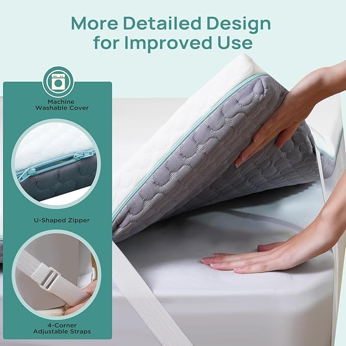 3 Inch Firm Mattress Topper California King, Memory Foam Bed Topper with Soft & Firm Options for Back Pain Relief, Mattress Topper with 2-Sided Cover, Ergonomic 5-Zone, CertiPUR Certified