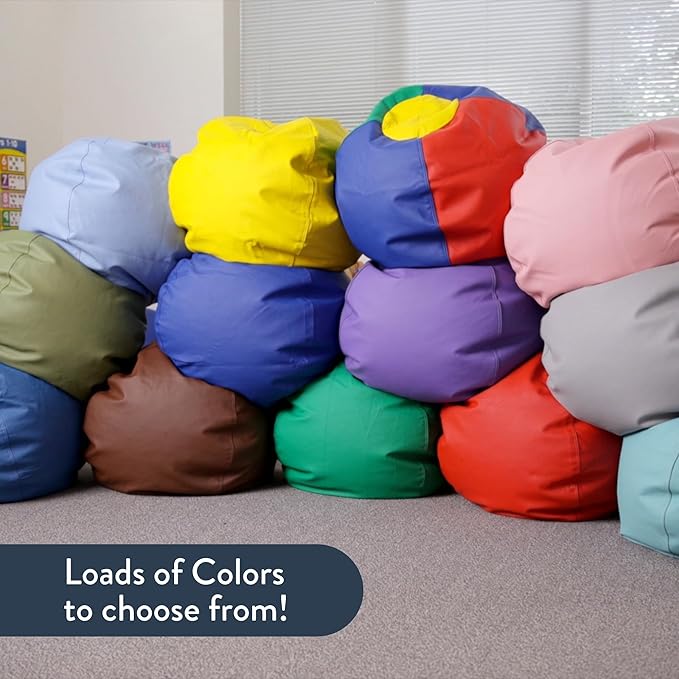 Children's Factory 35" Kids Bean Bag Chairs, Flexible Seating Classroom Furniture, Beanbag Ideal for Boy/Girl Toddler Daycare or Playroom, Sky Blue