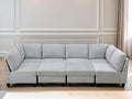 U Shaped Sectional Couch, Convertible Modular Sectional Sofa with Ottomans, 8 Seat Comfy Corner U Shaped Couch Lounge Modern Modular Couches for Living Room Apartment, Grey