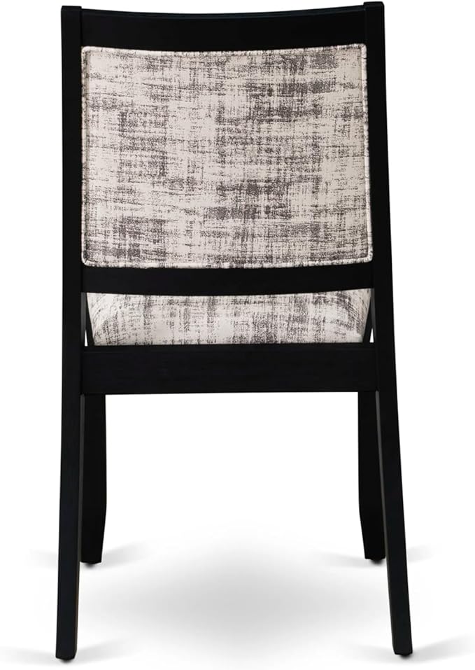 X02X2-206-30 5-pc Dining Room Table Set a Rectangular Kitchen Table and 2 Benches and 2 Wire Brushed Black Polyester Stackable Chairs, 39x120 Inch, Wire Brushed Black
