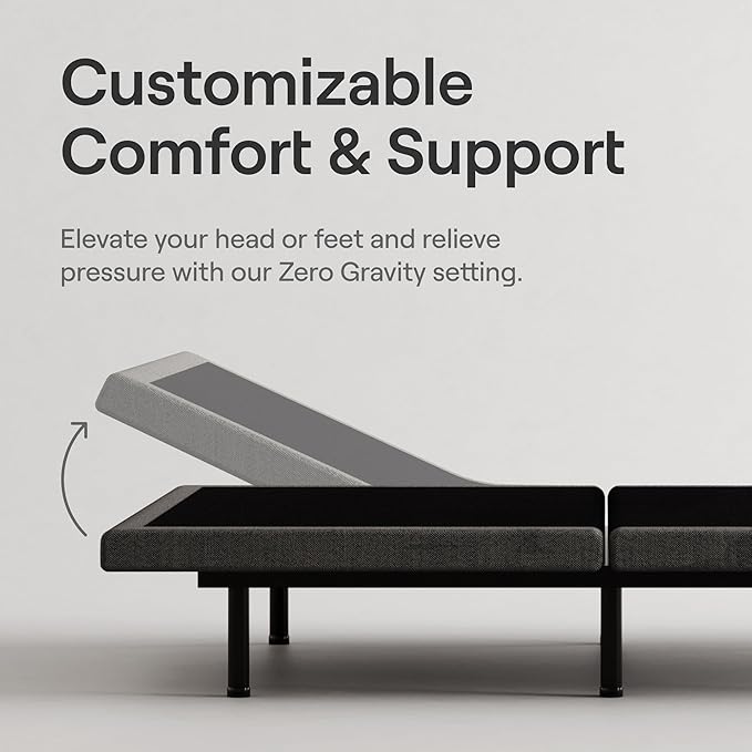 Nectar Full Adjustable Base and 12” Mattress (New Version) - Head & Foot Incline - Medium Firm Memory Foam - Cooling Top Layer - 3 Massage Settings - 365-Night Mattress Trial & Forever Warranty