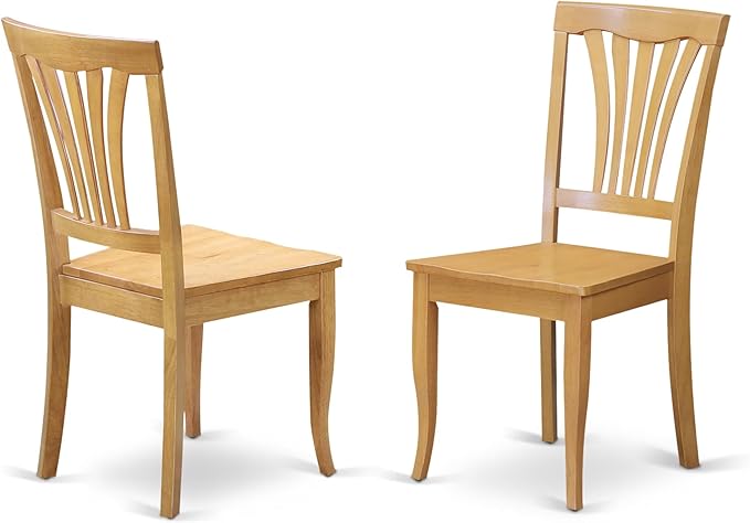 East West Furniture ANAV5-OAK-W 5 Piece Dining Room Table Set Includes a Round Kitchen Table with Pedestal and 4 Dining Chairs, 36x36 Inch, Oak