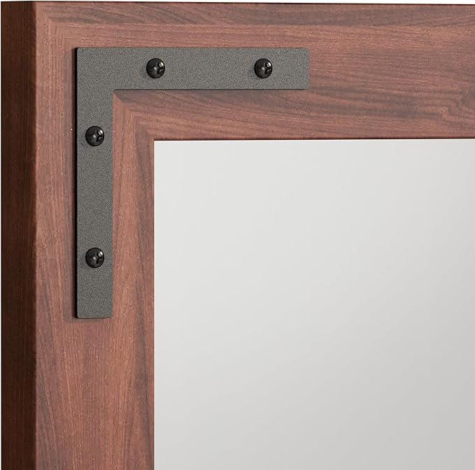 VocalStar Rustic Wood Framed Mirror 24 x 36 Inch, Natural Dark Brown Wooden Rectangle Bathroom Vanity Wall Mirror for Farmhouse Boho Decor, 1/4-inch Shatterproof Glass | Waterproof