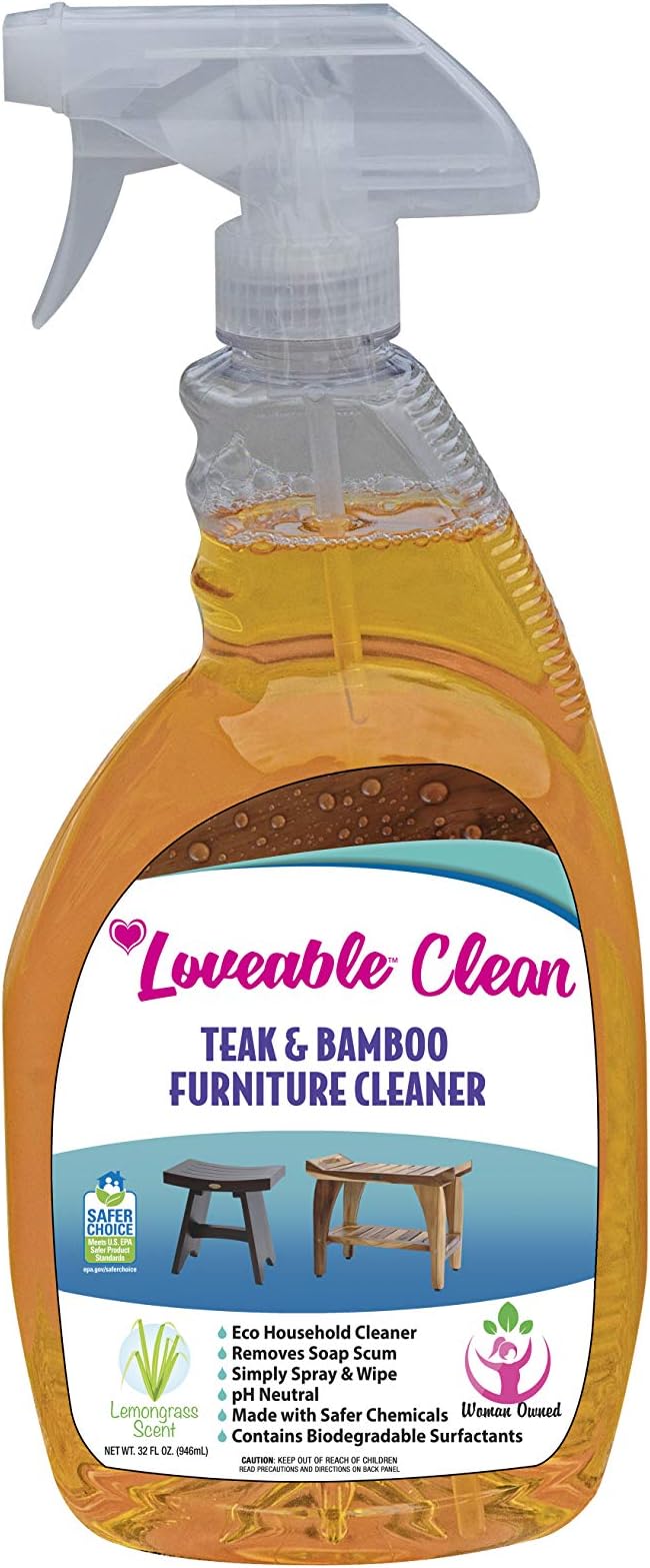 EcoDecors Teak Cleaner Protective Teak Wood Restorer Eco Household Wood Furniture Cleaner Spray bottle For Hardwood & Bamboo Furniture – Certified EPA Safer Choice - 32 oz