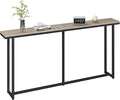 Yaheetech Narrow Console Table with Sturdy Metal Frame, 63 Inch Extra Long Entryway Sofa Table for Behind Couch, Hallway, Living Room, Gray