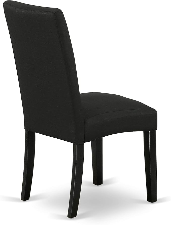 East West Furniture X626DR124-5 5 Piece Dining Room Furniture Set Includes a Rectangle Dining Table with X-Legs and 4 Black Color Linen Fabric Upholstered Chairs, 36x60 Inch, Multi-Color