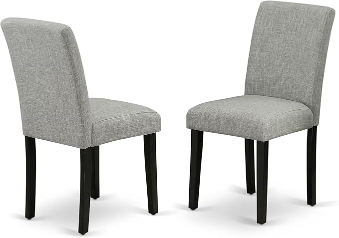 East West Furniture V697AB106-5 5 Piece Kitchen Table Set for 4 Includes a Rectangle Dining Room Table with V-Legs and 4 Shitake Linen Fabric Parson Dining Chairs, 40x72 Inch, Multi-Color