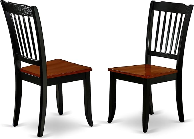 East West Furniture LGDA5-BCH-W 5 Piece Modern Dining Table Set Includes a Rectangle Wooden Table with Butterfly Leaf and 4 Dining Chairs, 42x84 Inch, Black & Cherry