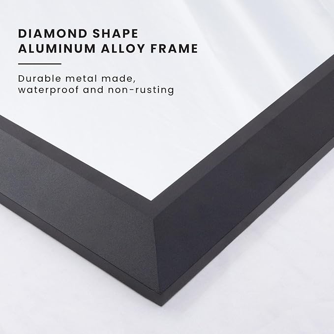 Amorho Black Bathroom Mirror, 40x38 Inch Thick Metal Framed Wall Mirrors for Over Sink, Bedroom, Living Room, Entryway, Rectangle Wall-Mounted Mirrors(Horizontal/Vertical).