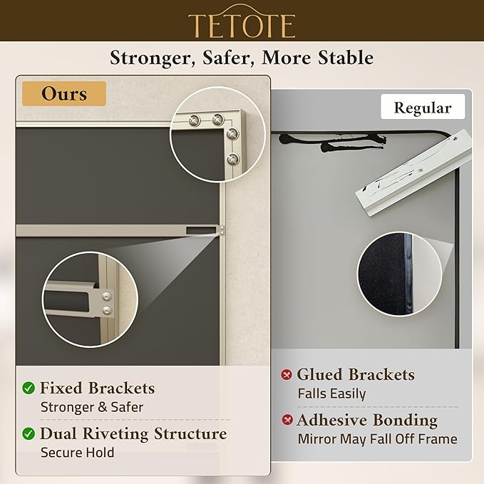 TETOTE Brushed Nickel Mirror 20" x 30" Rectangle Beveled Frame Bathroom Vanity Mirror for Over Sink Brushed Nickel, Tempered Glass, Stronger Frame, Modern Farmhouse Bedroom, Entryway