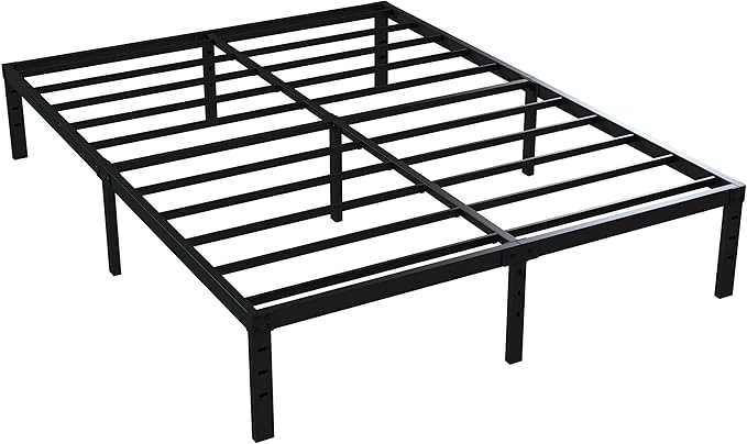 16 Inch King Bed Frame Heavy Duty Metal Platform King Size Bed Frames with 14 Inch Storage, Easy Assembly 3,500 lbs Steel Slats Support Mattress Foundation, Black