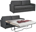 Queen Size Pull Out Sofa Bed, Convertible Sleeper Sofa Couch with Pullout Bed, 2 in 1 Sofa Bed Couch with Memory Foam Mattress for Living Room Office, Space-Saving, Dark Grey