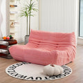 N&V Fireside Loveseat, Mid Century Armless Twin Size Floor Sofa, Soft Premium Corduroy Floor Lounge Chair, Foam Sofa Accent Chair for Living Room Bedroom and Office, Salmon, Full