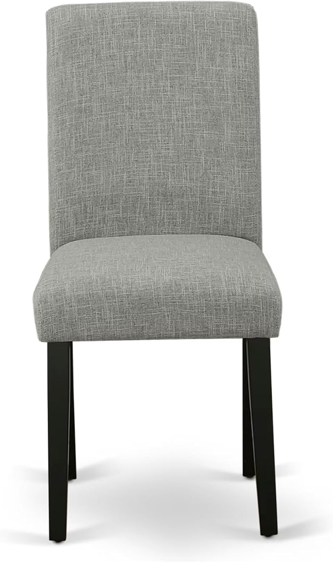 East West Furniture V696AB106-5 5 Piece Dining Table Set for 4 Includes a Rectangle Kitchen Table with V-Legs and 4 Shitake Linen Fabric Upholstered Parson Chairs, 36x60 Inch, Multi-Color