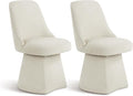 Swivel Dining Chair Mid Century Modern DeskChair High Back Upholstered Linen Fabric SideChair for Kitchen Diningroom Bedroom,Linen,2 Box