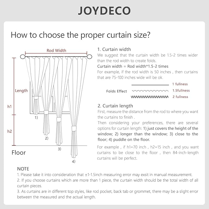 Joydeco 100% Blackout Curtains for Bedroom - Natural Linen Curtains 100"W x 90"L Long, Thermal Insulated 1 Panels Linen Light Blocking Drapes, Rod Pocket & Back Tabs, Darkening Privacy for Living Room