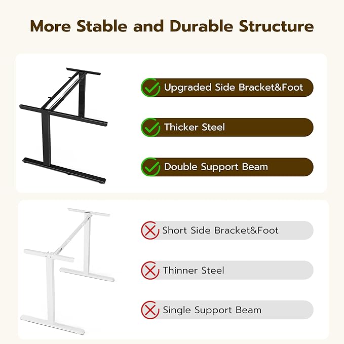 59 Inch L Shaped Standing Desk Adjustable Height,Gaming Electric Corner Standing Desk, Sit Stand Computer Table with Reversiable Splice Board, Black