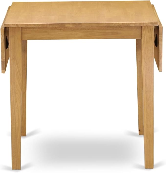 East West Furniture NDEN5-OAK-08 5 Piece Dining Set Includes a Rectangle Dining Room Table with Dropleaf and 4 Linen Fabric Parson Chairs, 30x48 Inch, Oak